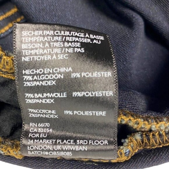 URBAN Outfitters BDG Women's Twig Theo Moto Mid Rise Skinny Jean Dark Wash US 31 - Picture 9 of 10